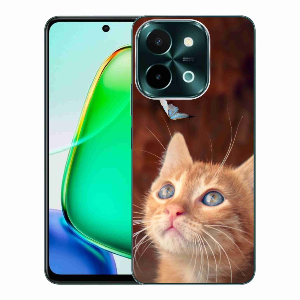 Gelový kryt mmCase na Vivo Y28 - motýl a kotě