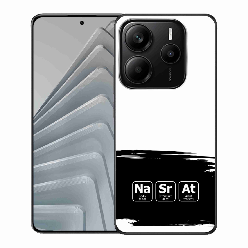 Gelový kryt mmCase na Xiaomi Redmi Note 14 5G - chemické prvky černobílé pozadí
