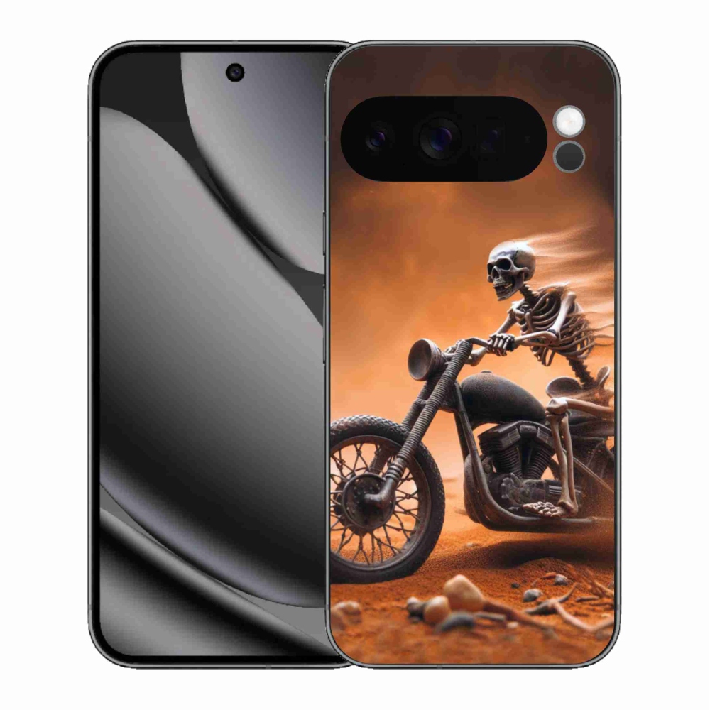 Gelový kryt mmCase na Google Pixel 10 Pro XL - kostra na motorce