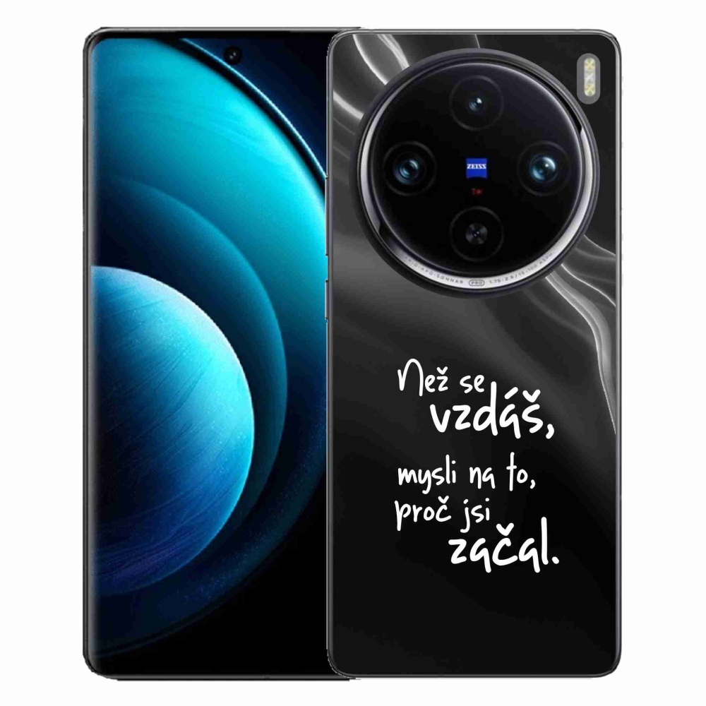 Gelový kryt mmCase na Vivo X100 Pro 5G - citát 2 černé pozadí