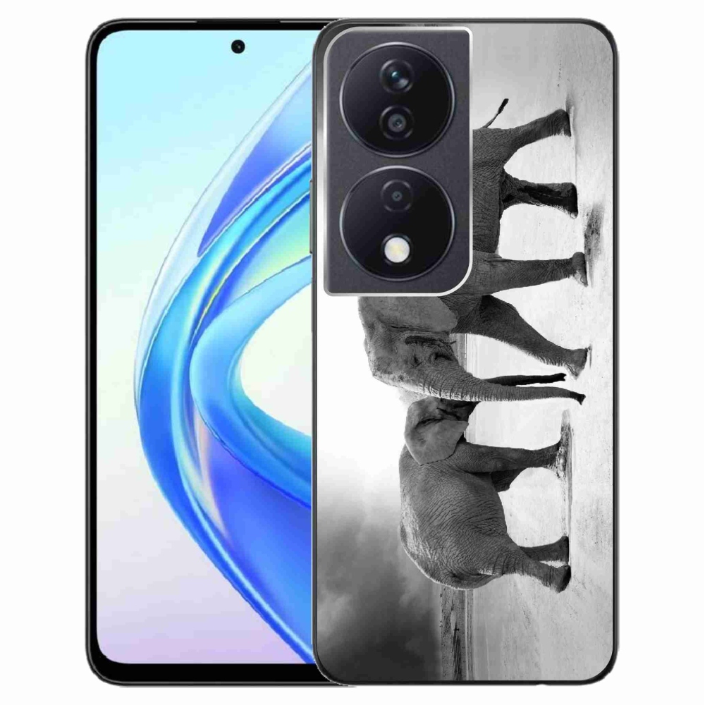 Gelový kryt mmCase na Honor X7b/Honor 90 Smart - černobílí sloni