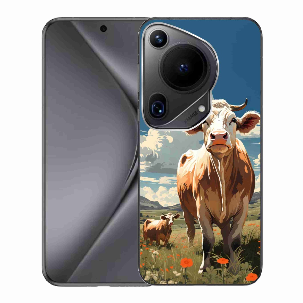Gelový kryt mmCase na Huawei Pura 70 Ultra - krávy na louce