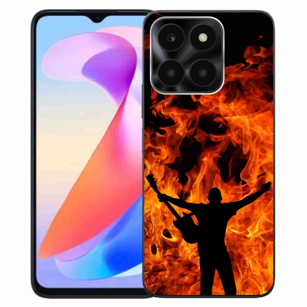 Gelový kryt mmCase na Honor X6a - muzikant a oheň