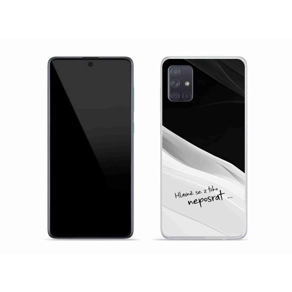 Gelový kryt mmCase na Samsung Galaxy A51 - vtipný text 13 bíločerné pozadí