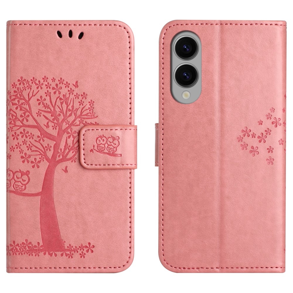 Tree knížkové pouzdro na Samsung Galaxy S25 Edge - růžové