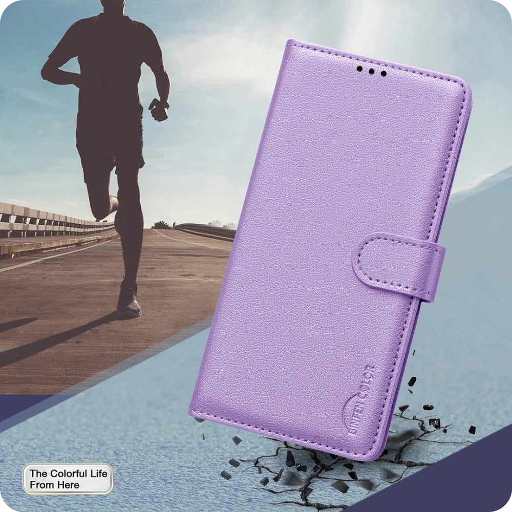 BINFEN knížkové pouzdro na Xiaomi 15 - fialové