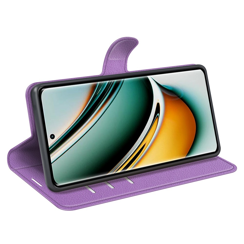 Litchi knížkové pouzdro na Realme 11 Pro 5G/11 Pro+ 5G - fialové
