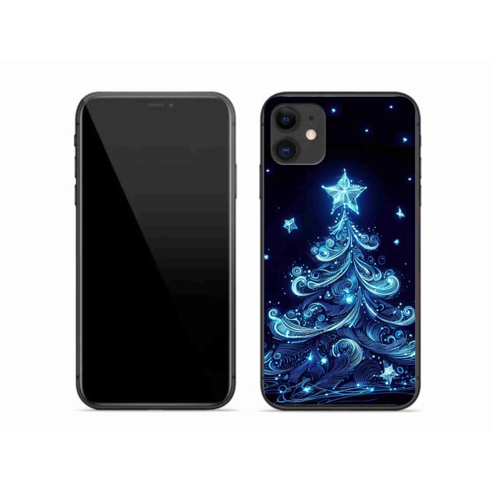 Gelový kryt mmCase na iPhone 11 - neonový vánoční stromek 4