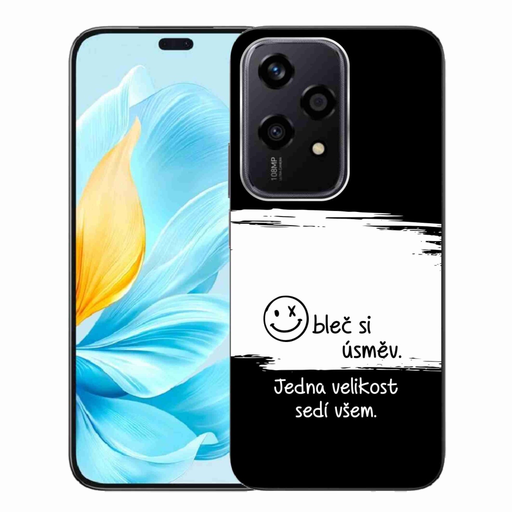 Gelový kryt mmCase na Honor 200 Lite 5G - vtipný text 8 bíločerné pozadí