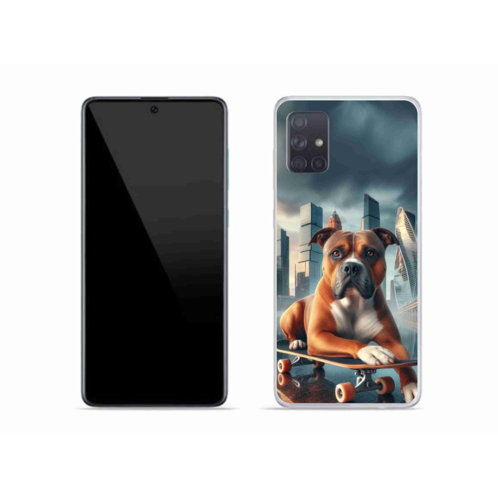 Gelový kryt mmCase na Samsung Galaxy A51 - pes na skateboardu