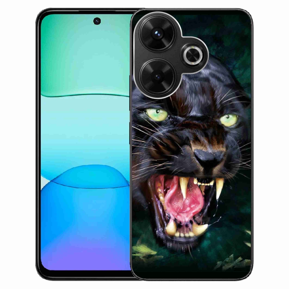 Gelový kryt mmCase na Xiaomi Redmi 13 4G/Poco M6 4G - rozzuřený černý panter