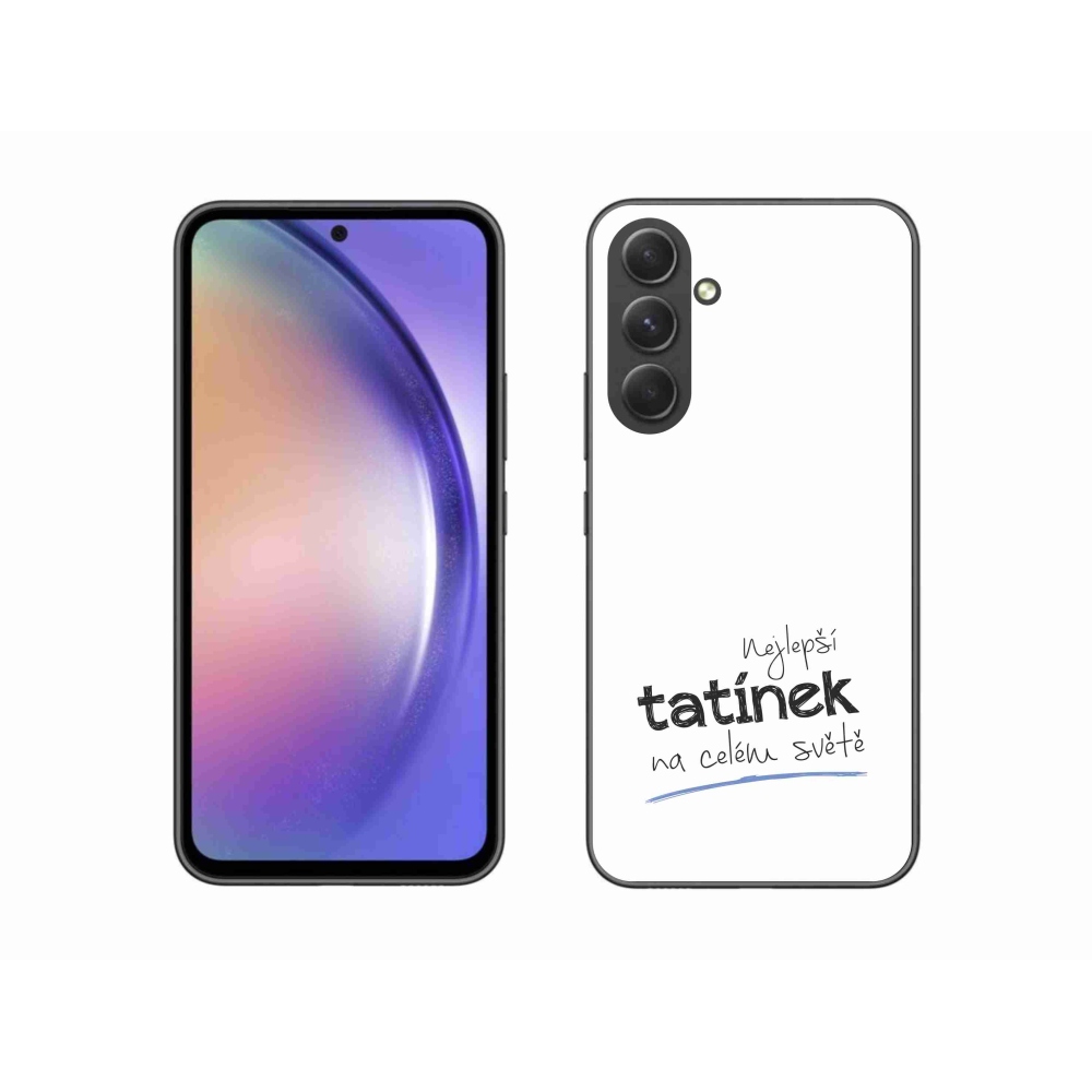 Gelový kryt mmCase na Samsung Galaxy A54 5G - nejlepší tatínek 4 bílé pozadí