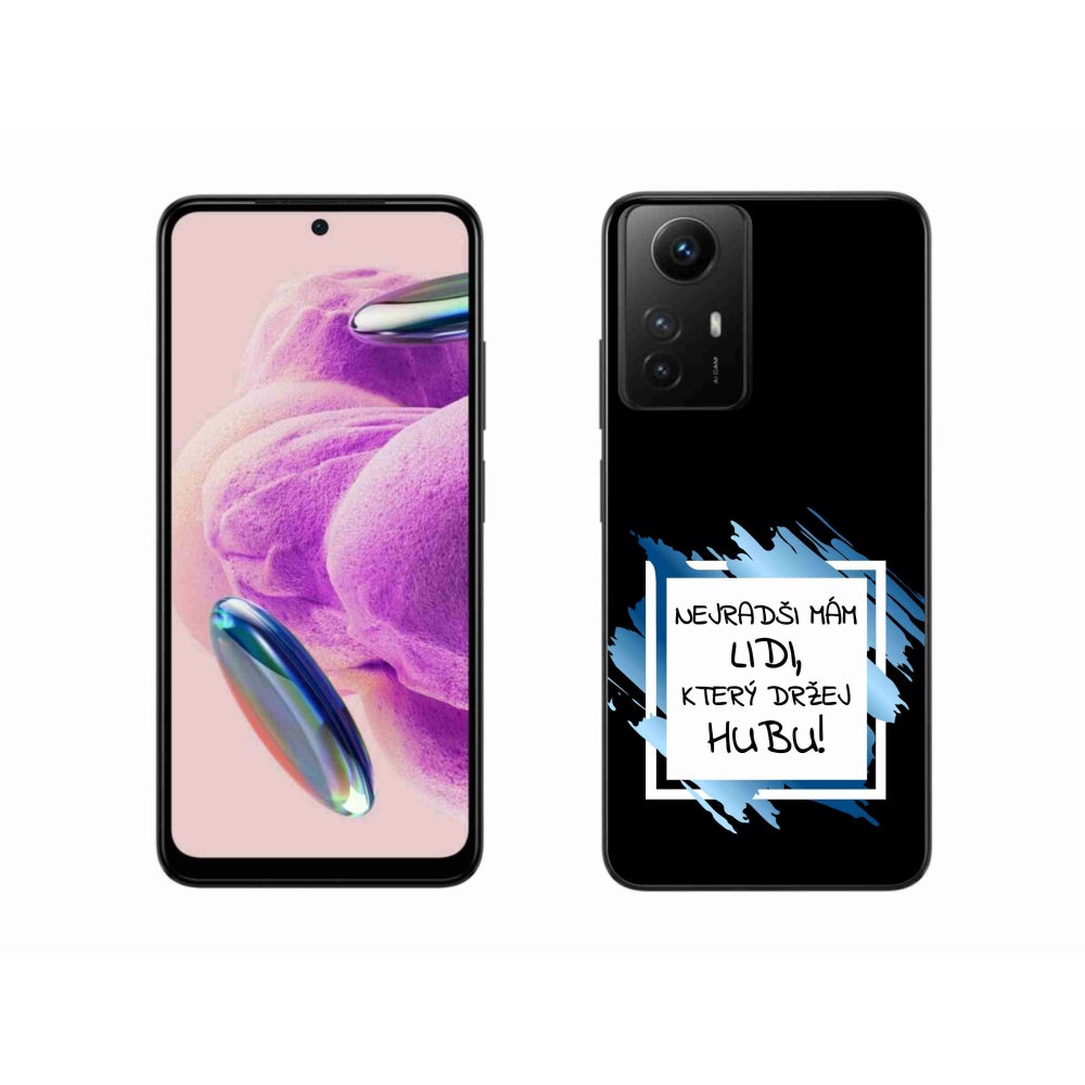 Gelový kryt mmCase na Xiaomi Redmi Note 12S - vtipný text 7 bíločerné pozadí