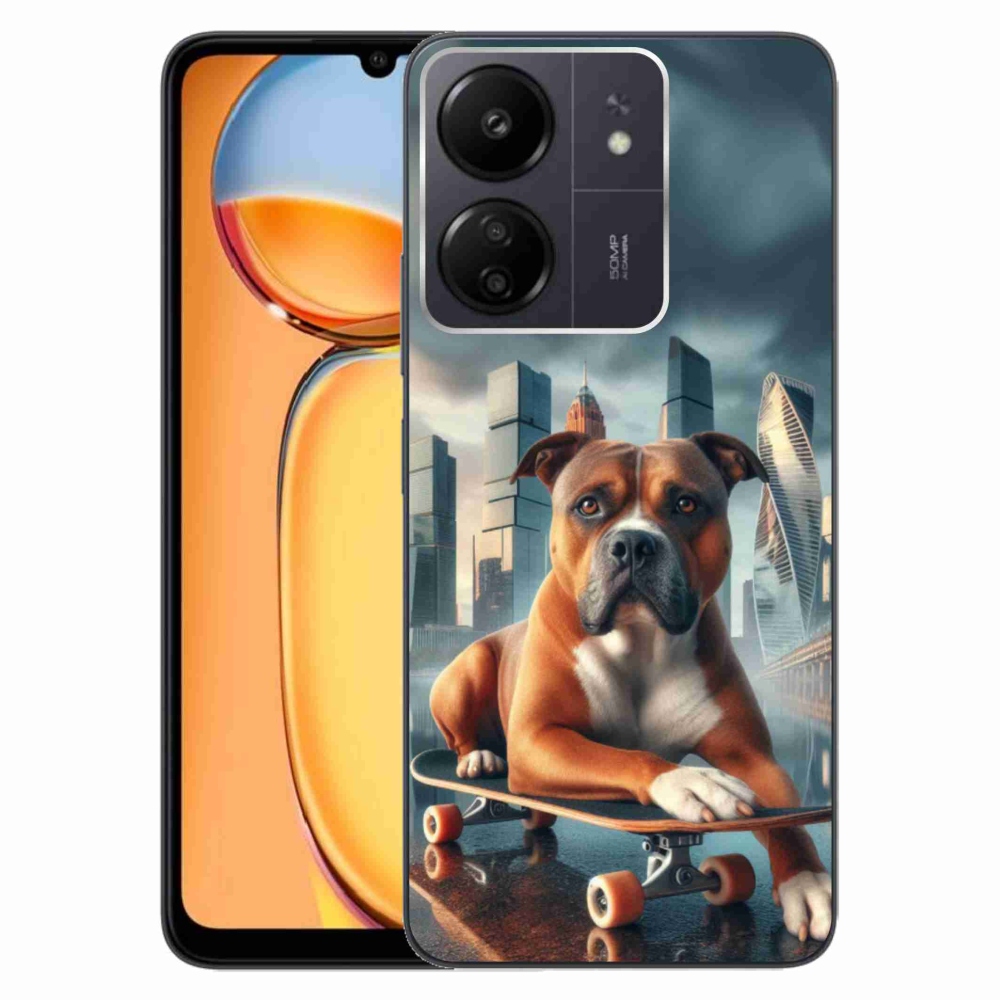 Gelový kryt mmCase na Xiaomi Poco C65/Redmi 13C - pes na skateboardu