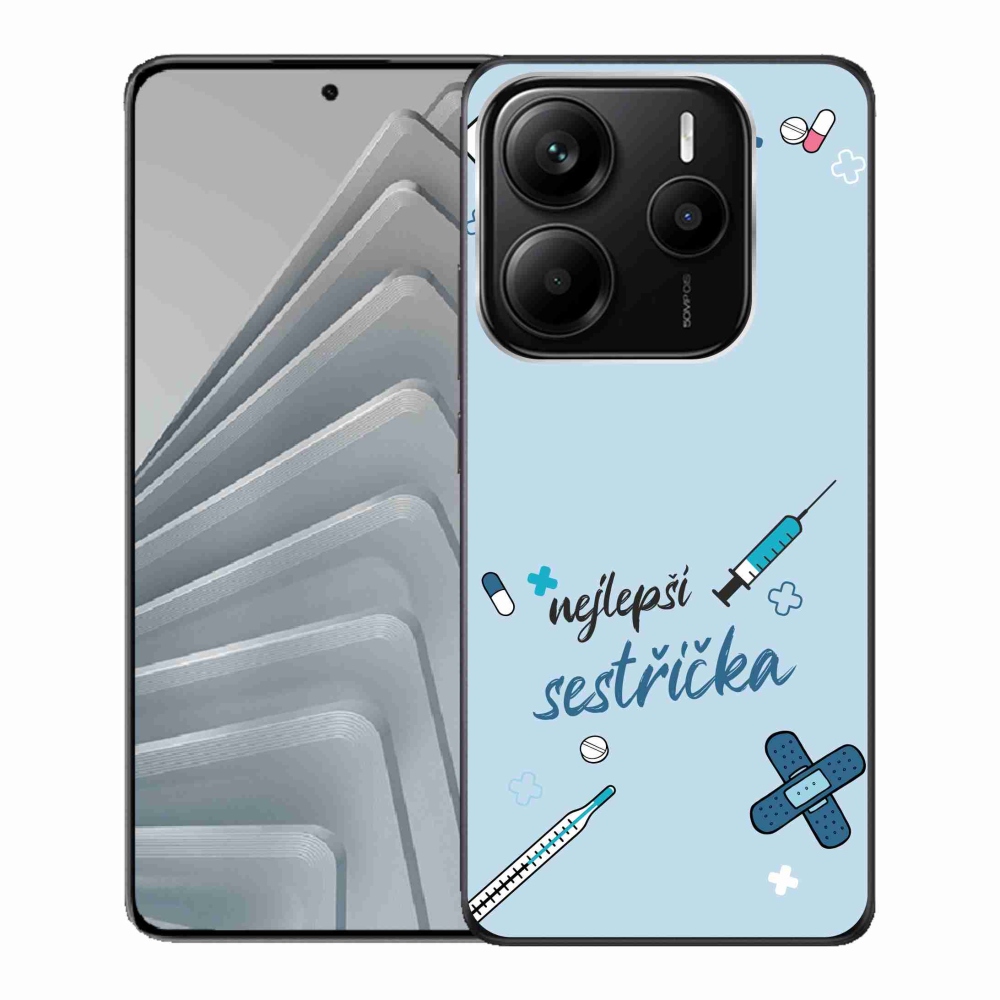 Gelový kryt mmCase na Xiaomi Redmi Note 14 5G - nejlepší sestřička modré pozadí