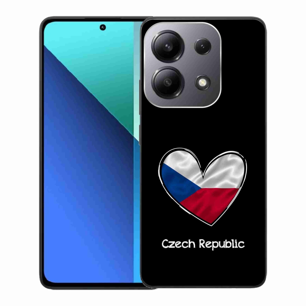 Gelový kryt mmCase na Xiaomi Redmi Note 13 - vlajka srdce černé pozadí
