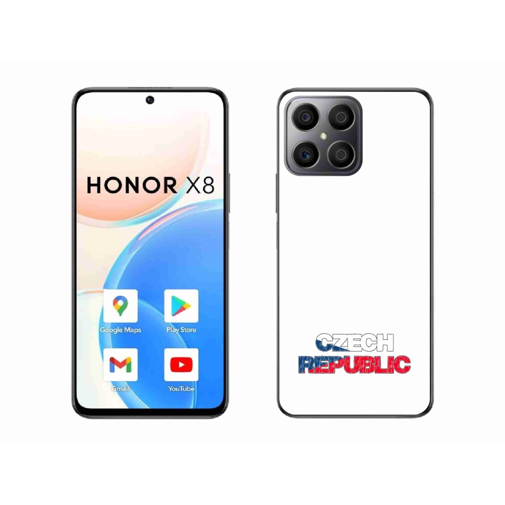 Gelový kryt mmCase na Honor X8 4G - Czech Republic bílé pozadí