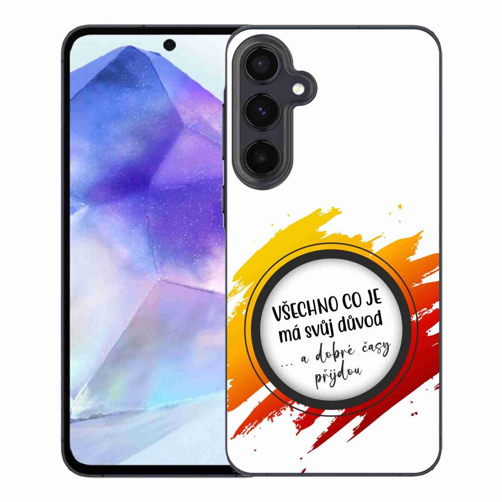 Gelový kryt mmCase na Samsung Galaxy A55 5G - citát 3 bílé pozadí