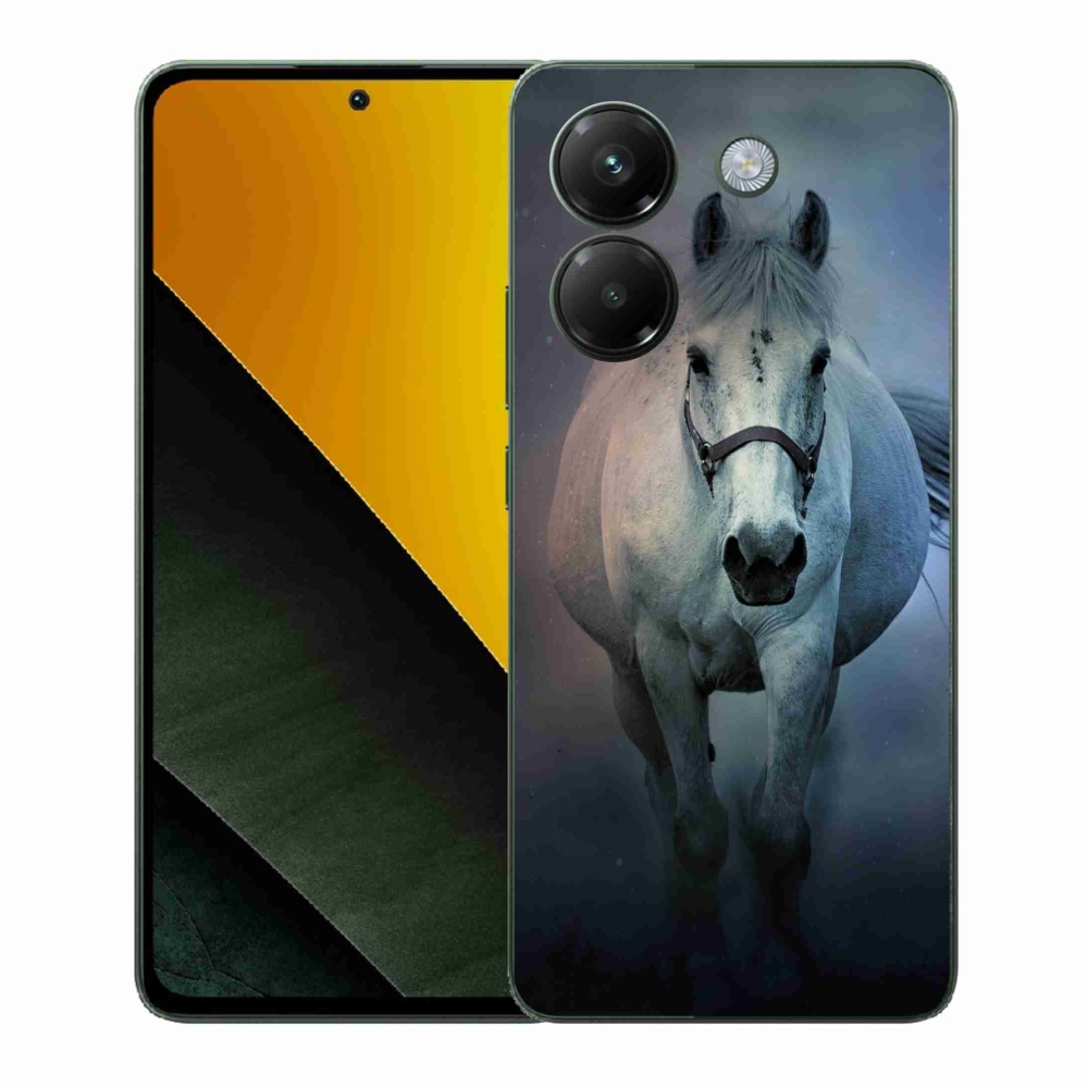 Gelový kryt mmCase na Xiaomi Poco M7 Pro 5G - běžící bílý kůň