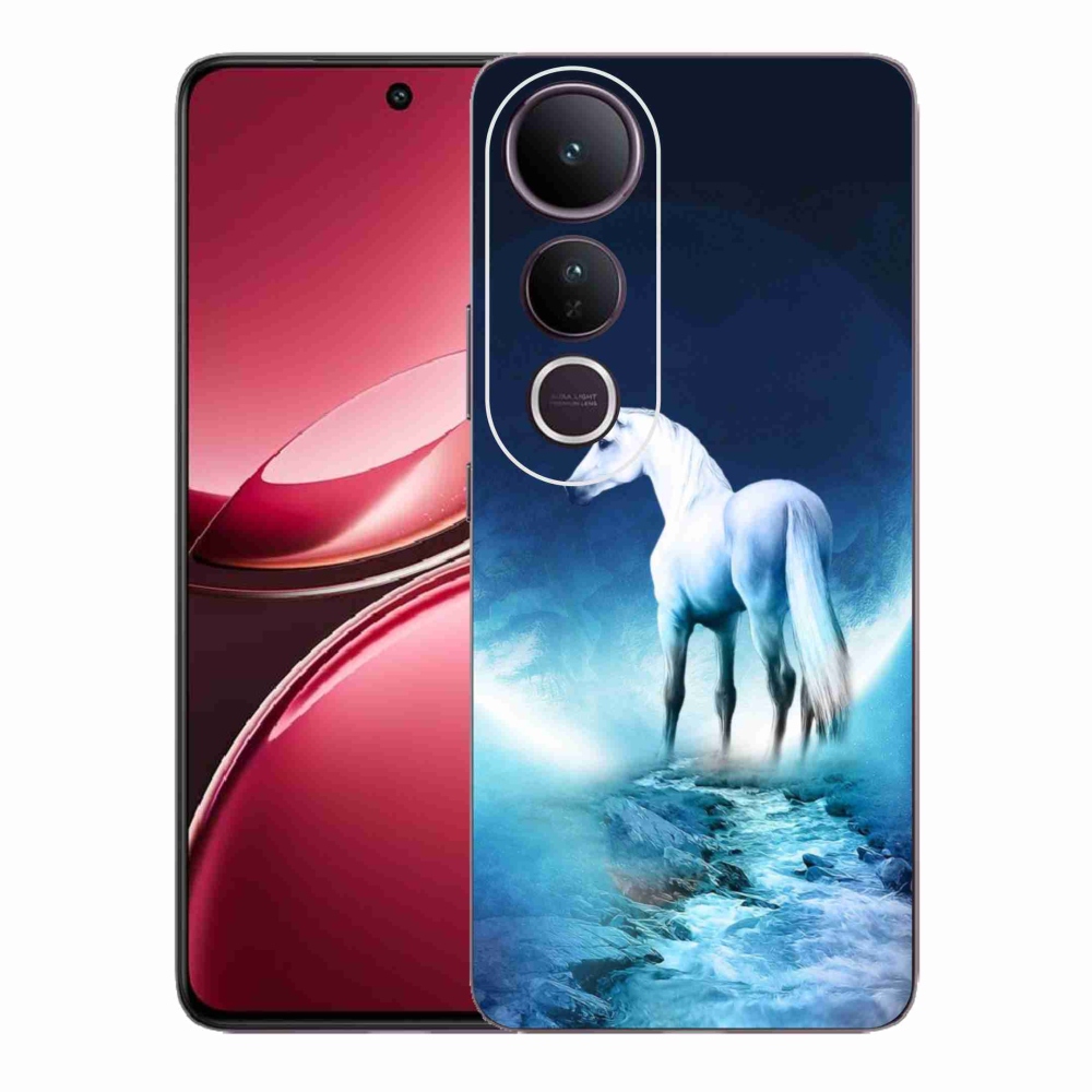 Gelový kryt mmCase na Vivo V50 Lite 4G/5G - bílý jednorožec