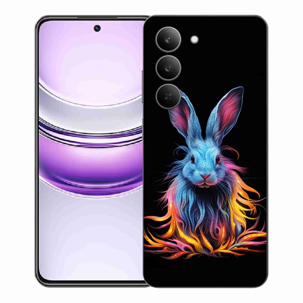 Gelový kryt mmCase na Realme 14x 5G - abstraktní zajíc