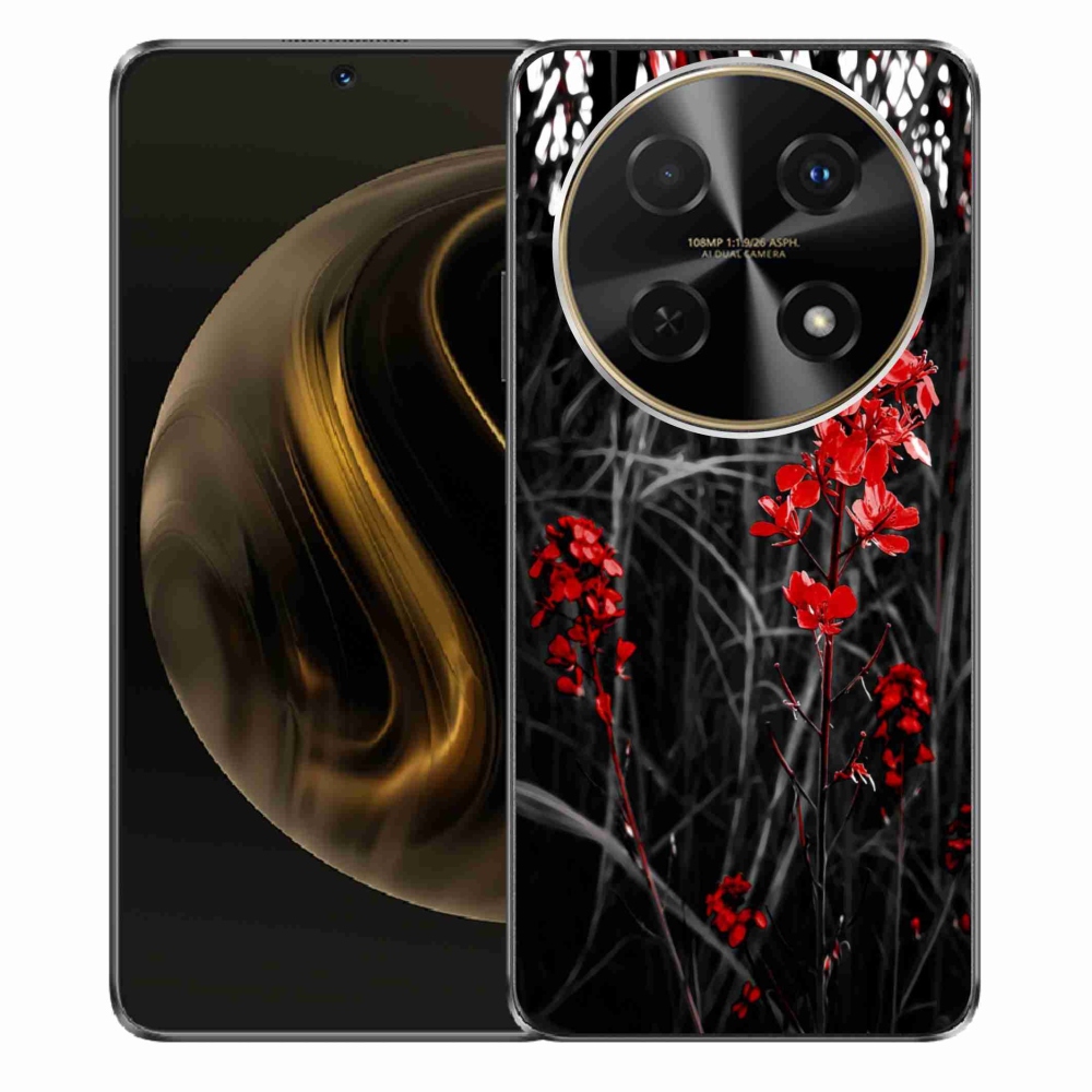 Gelový kryt mmCase na Huawei Nova 12i - červená rostlina