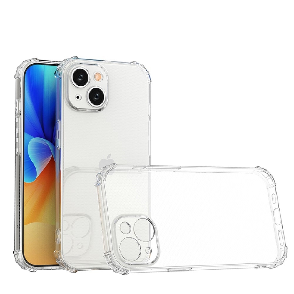 Průhledný gelový obal se zesílenými rohy na iPhone 15 - průhledný