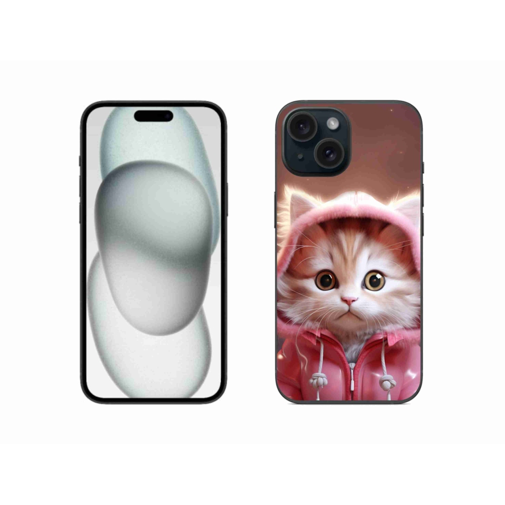 Gelový kryt mmCase na iPhone 15 - roztomilé kotě 3