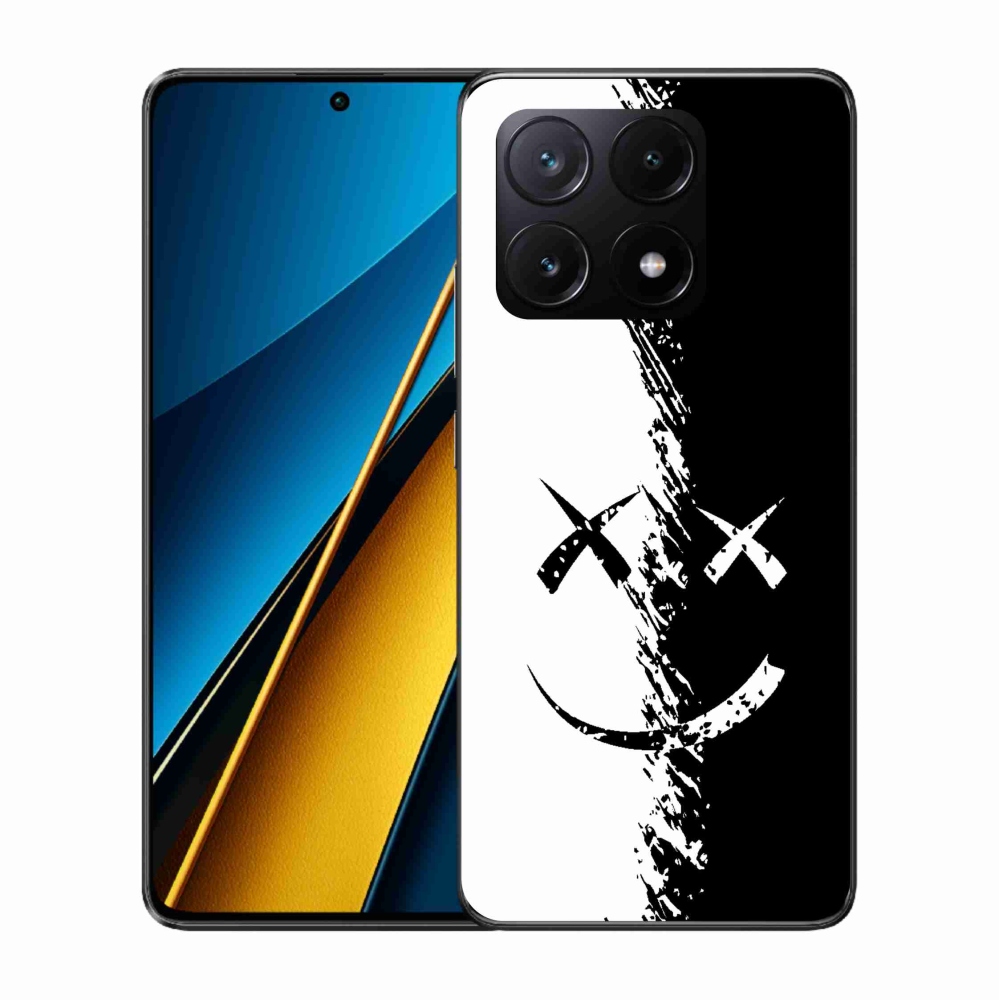 Gelový kryt mmCase na Xiaomi Poco X6 Pro 5G - černobílý smajlík