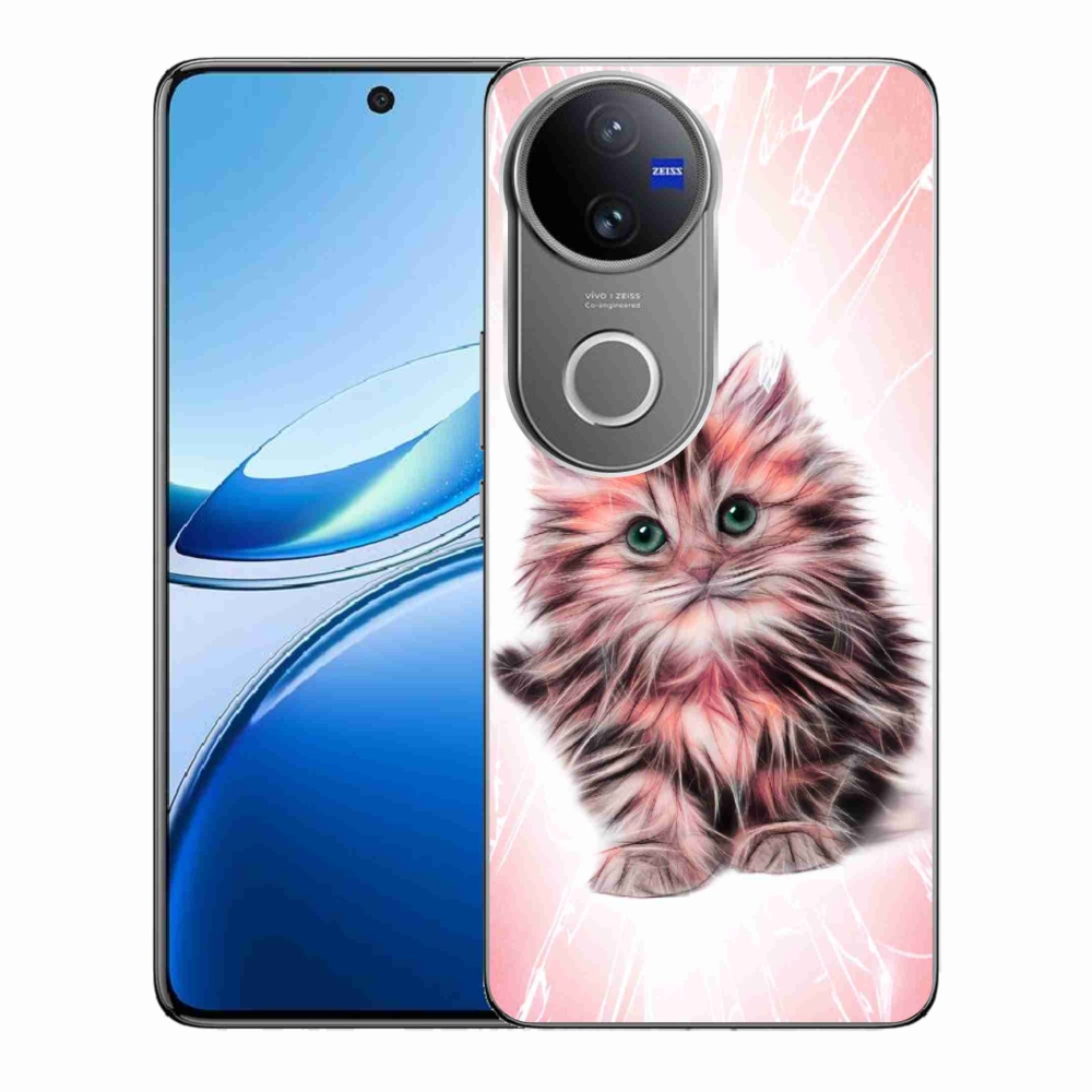 Gelový kryt mmCase na Vivo V50 5G - roztomilé kotě