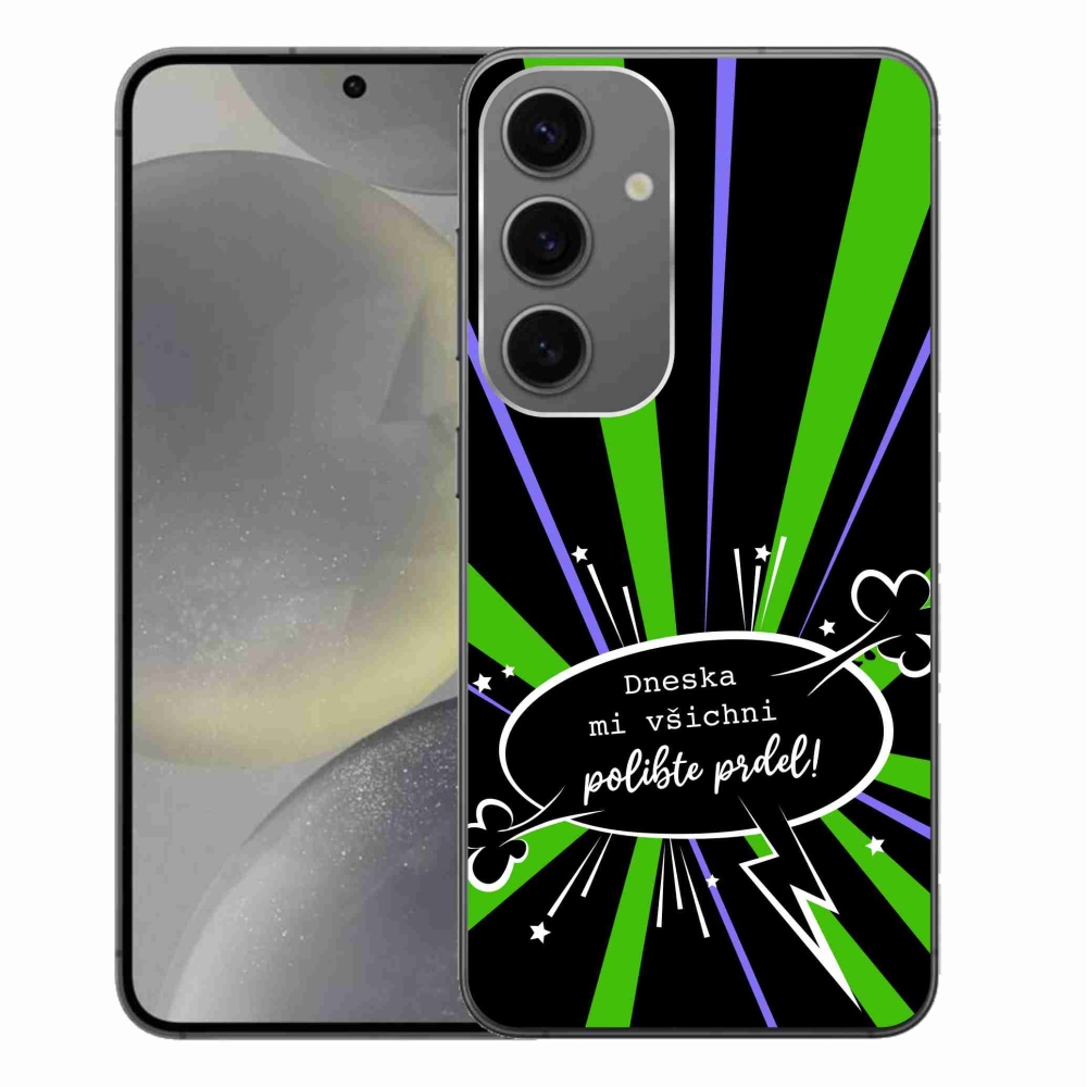 Gelový kryt mmCase na Samsung Galaxy S24+ - vtipný text 15 černé pozadí