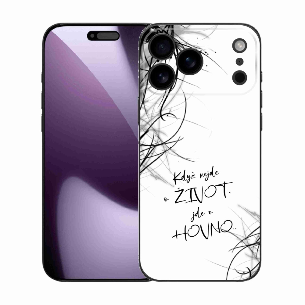 Gelový kryt mmCase na iPhone 17 Pro Max - vtipný text 16 bílé pozadí