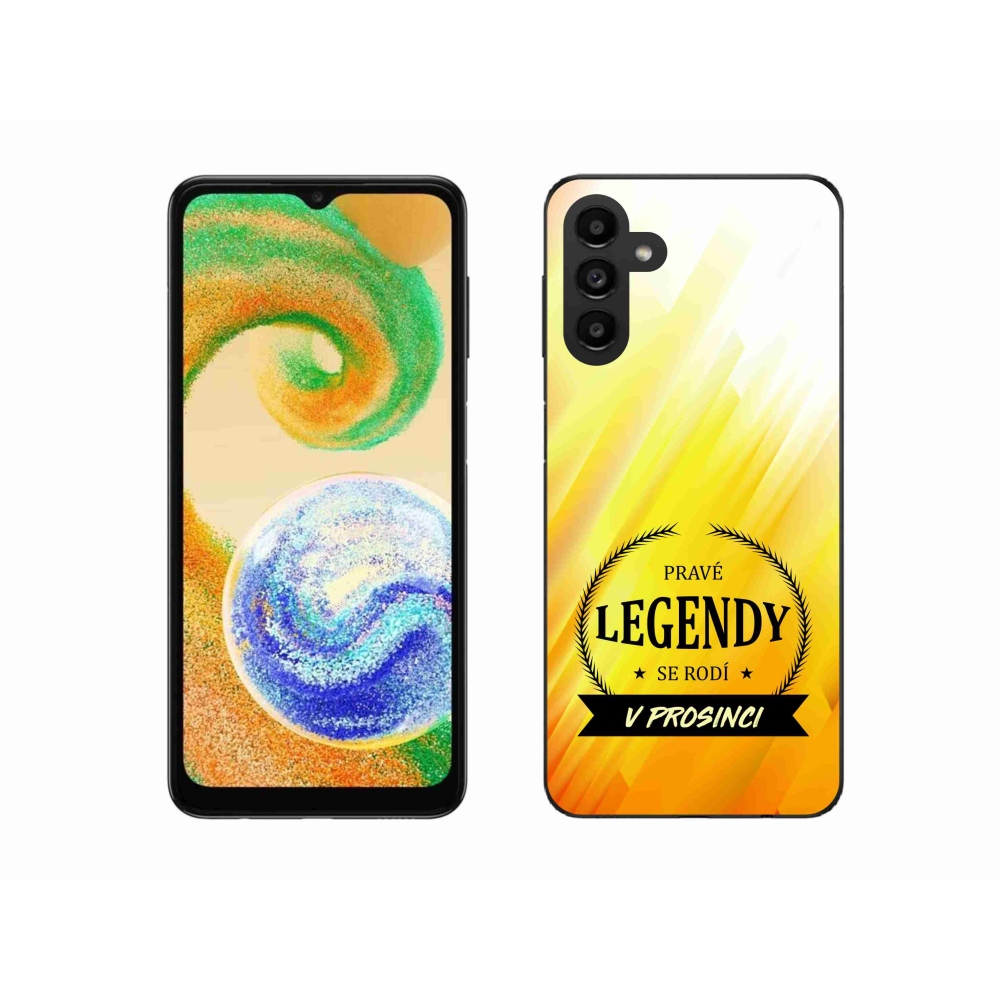 Gelový kryt mmCase na Samsung Galaxy A04s (164.7x76.7x9.1mm) - legendy v prosinci žluté pozadí