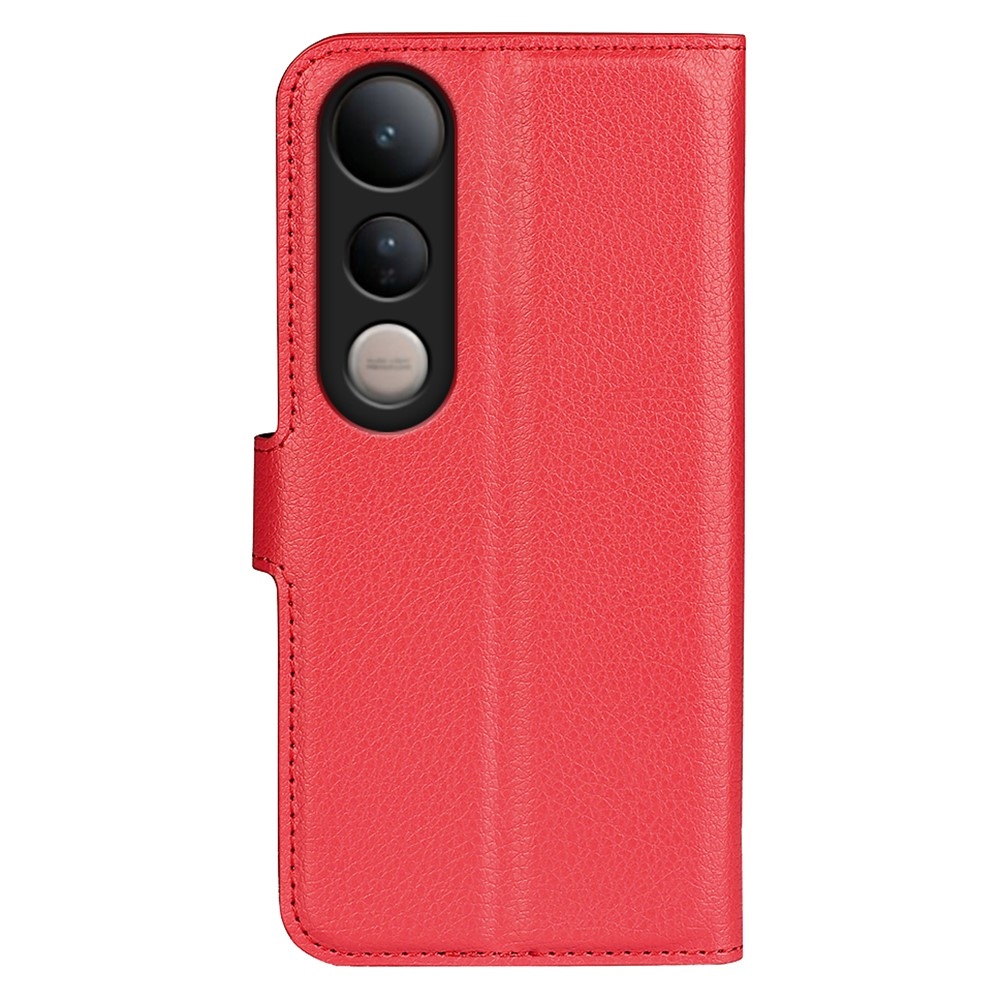 Litchi knížkové pouzdro na Vivo V50 Lite 4G/5G - červené