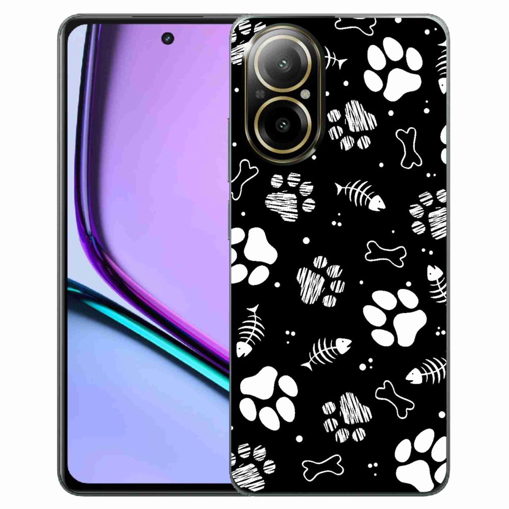 Gelový kryt mmCase na Realme C67 - psí tlapky