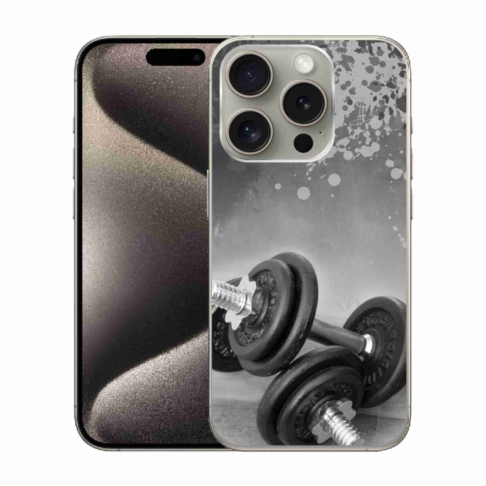 Gelový kryt mmCase na iPhone 15 Pro - činky 1