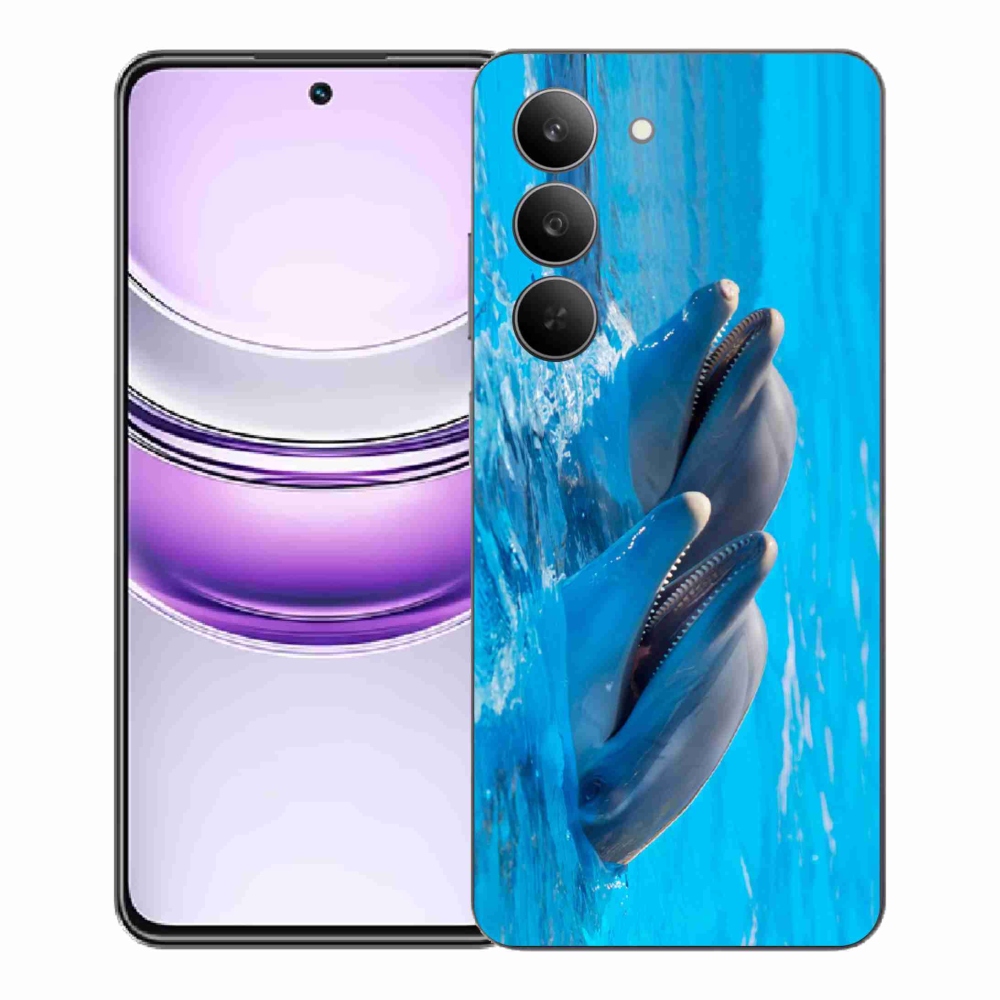 Gelový kryt mmCase na Realme 14x 5G - delfíni