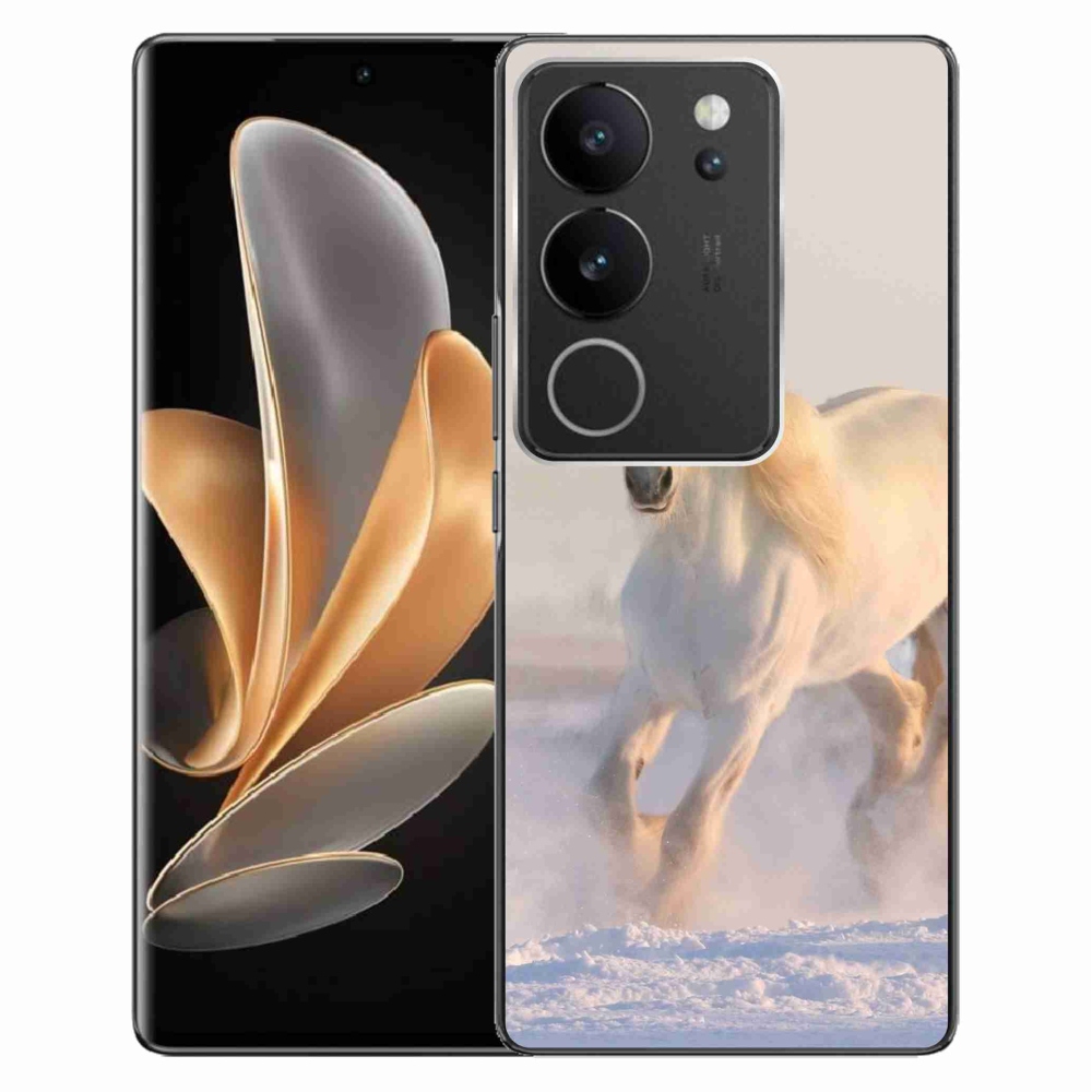 Gelový obal mmCase na Vivo V29 5G - kůň ve sněhu