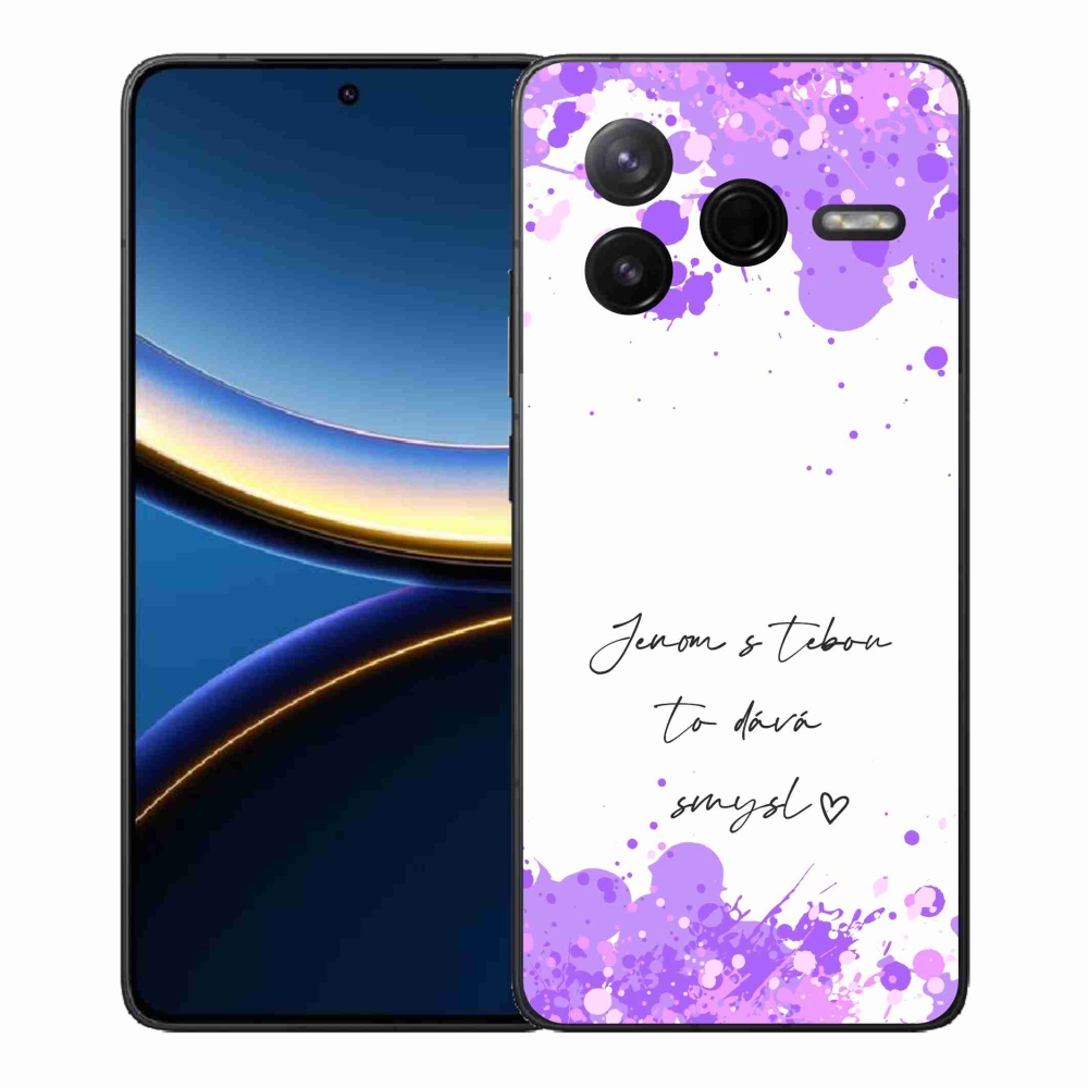 Gelový kryt mmCase na Xiaomi Poco F7 Pro - zamilovaný text bílé pozadí