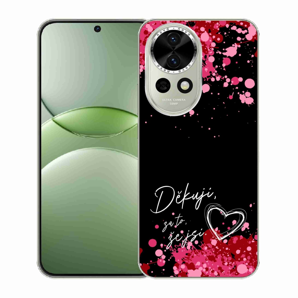 Gelový kryt mmCase na Huawei Nova 13 5G - zamilovaný text 2 černé pozadí