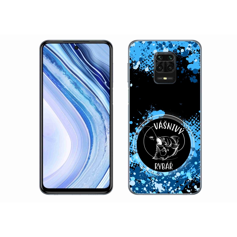 Gelový kryt mmCase na Xiaomi Redmi Note 9 Pro - vášnivý rybář černé pozadí