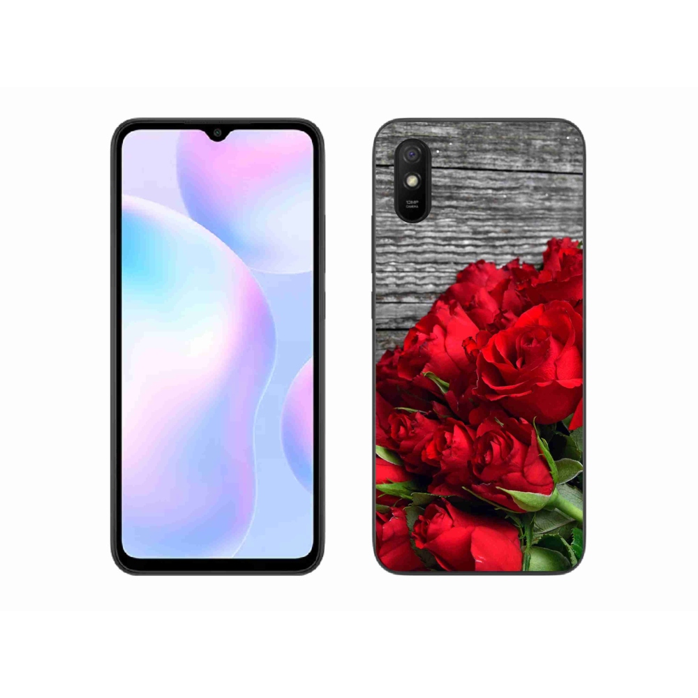 Gelový kryt mmCase na Xiaomi Redmi 9A - červené růže