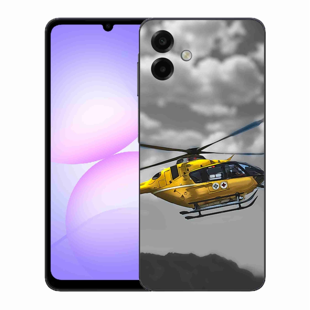 Gelový kryt mmCase na Samsung Galaxy A07 4G - žlutá helikoptéra