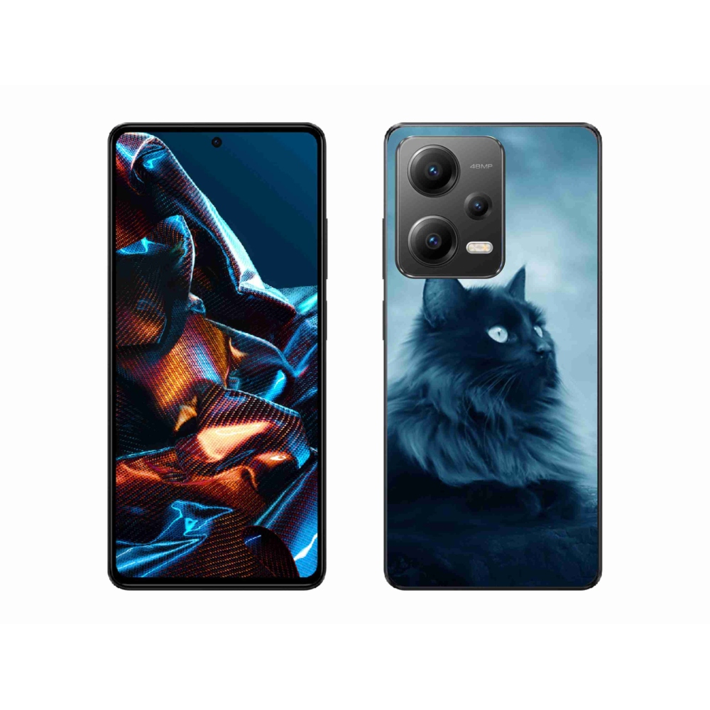 Gelový obal mmCase na mobil Xiaomi Redmi Note 12 Pro 5G - černá kočka 1
