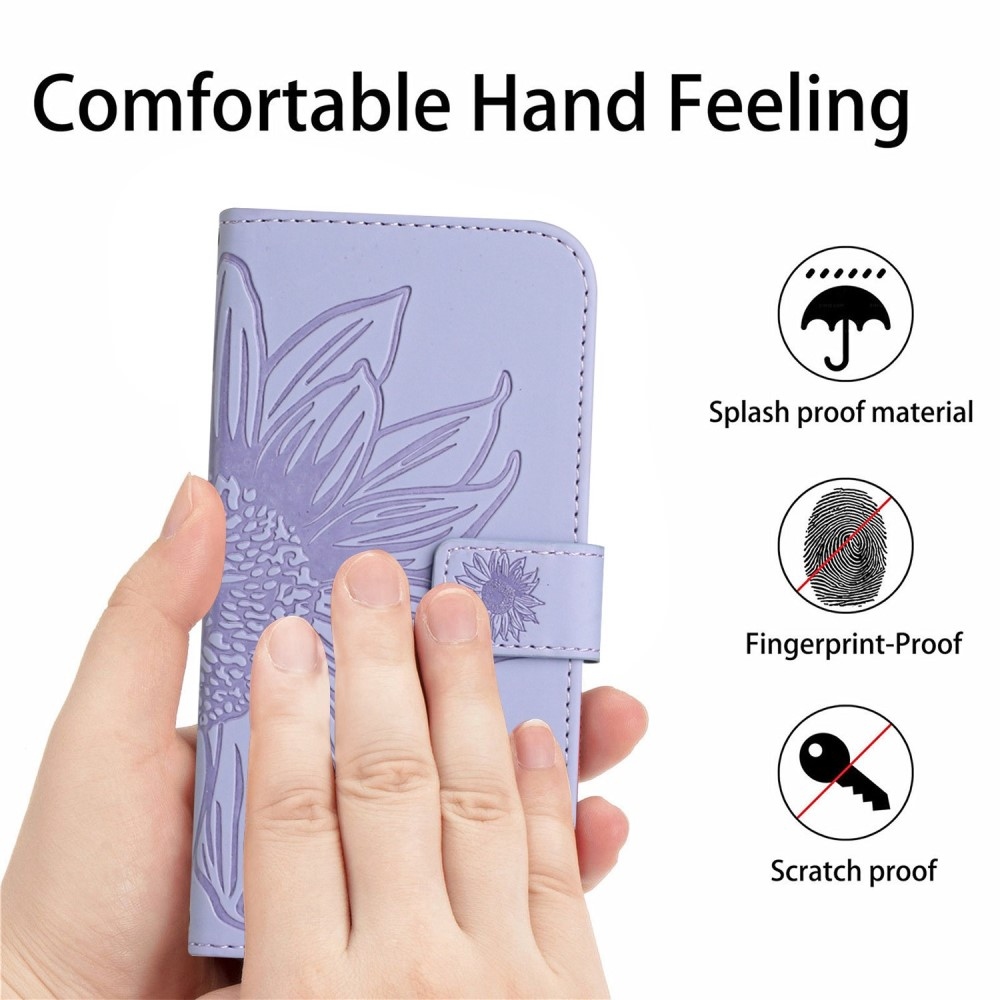 Sunflower knížkové pouzdro na Vivo X80 Lite - světlefialové