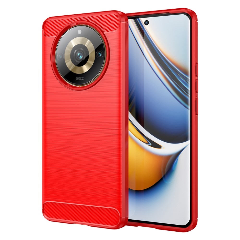 Carbon odolný gelový obal na Realme 11 Pro 5G/11 Pro+ 5G - červený