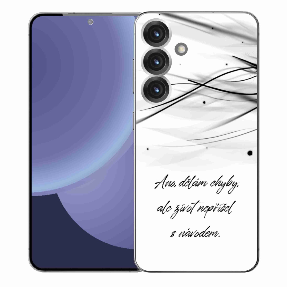 Gelový kryt mmCase na Samsung Galaxy S25+ - citát bílé pozadí