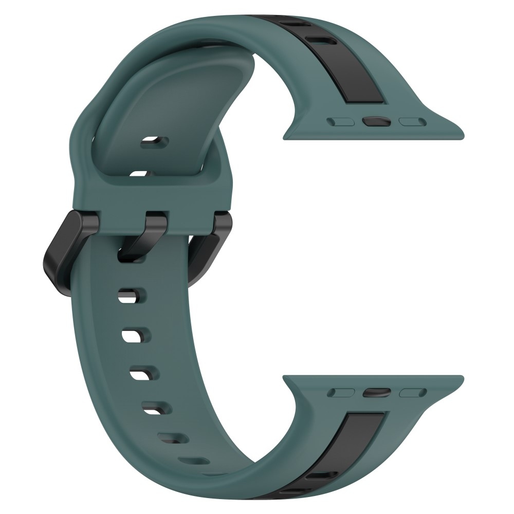 Strap silikonový řemínek na Apple Watch Ultra/Ultra 2 49mm/SE/SE 2022/2023 44mm/9/8/7 45mm/6/5/4 44mm/3/2/1 42 mm - zelený/černý