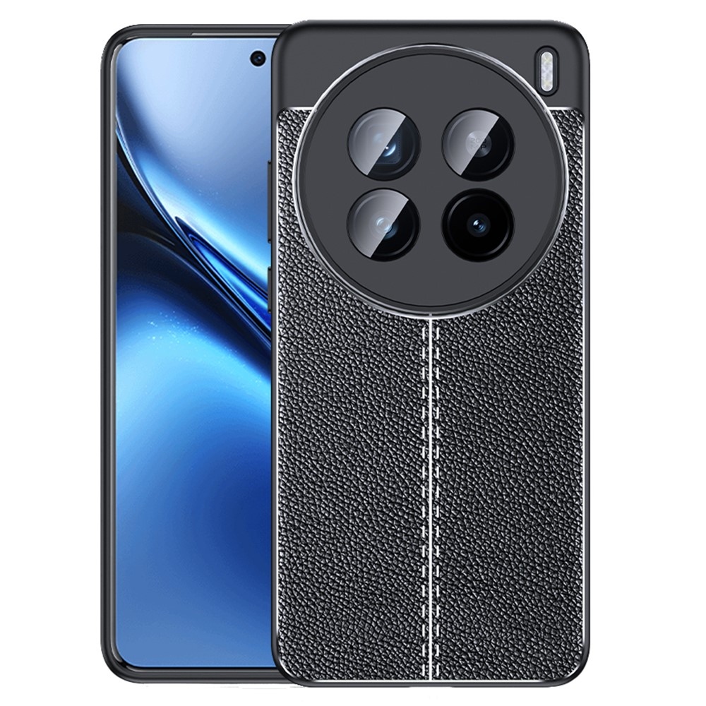 Litchi odolný gelový obal na Vivo X200 Pro 5G - černý