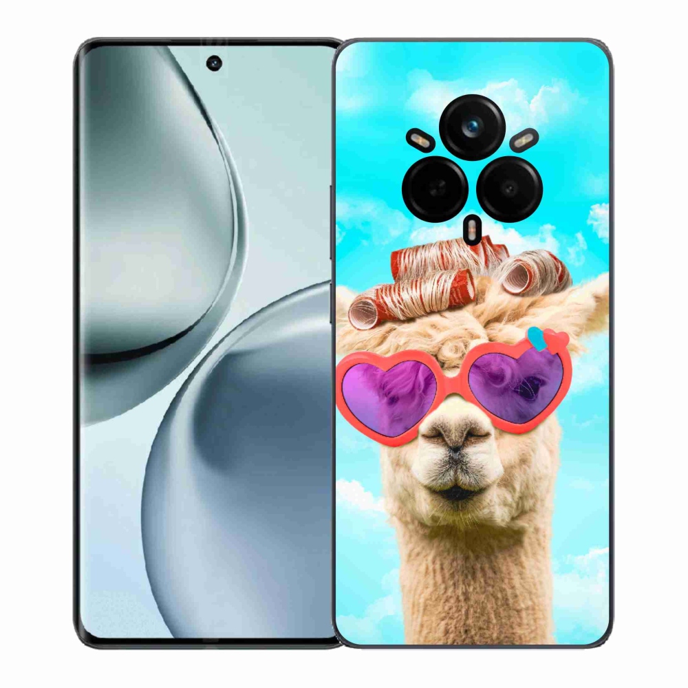 Gelový kryt mmCase na Realme 14 Pro 5G - lama s brýlemi